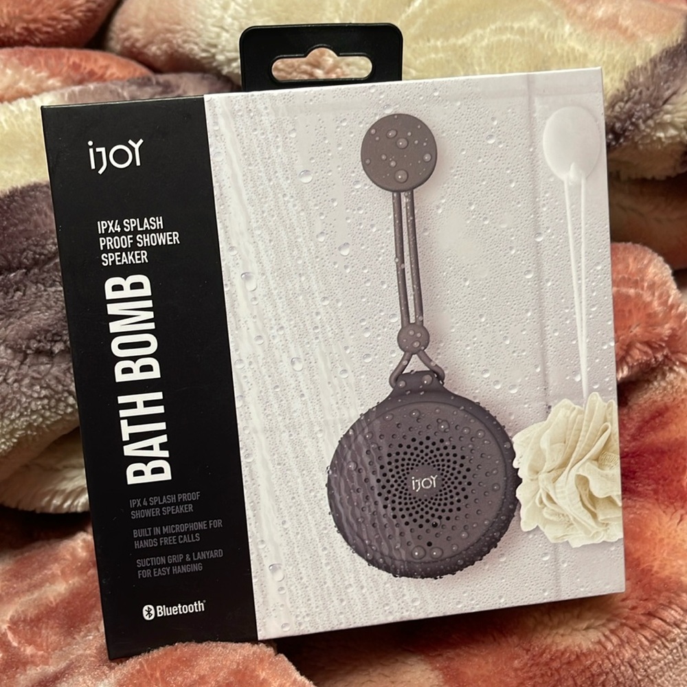 iJoy Bath Bomb IPX4 Splash Proof Shower Speaker in Gray